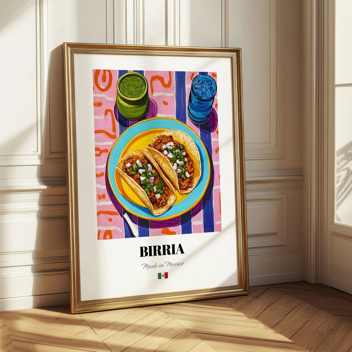 Birria – Colorful Oil Painting, Mexican Food Wall Decor