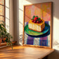Sernik – Colorful Oil Painting, Polish Dessert Illustration, clean layout with no caption