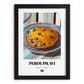 Perde Pilavı – on Striped Tablecloth, Turkish Food Illustration, in sleek black frame