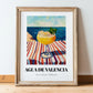 Agua De Valencia – Spanish Coastal Café Moment, Spanish Cocktail Illustration, in wooden frame leaning on the floor