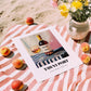 Tawny Port – on Striped Tablecloth, Portuguese Dessert Wine Wall Decor, unframed on coastal sand