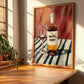 White Port – on Striped Tablecloth, Portuguese Dessert Wine Poster, clean layout with no caption