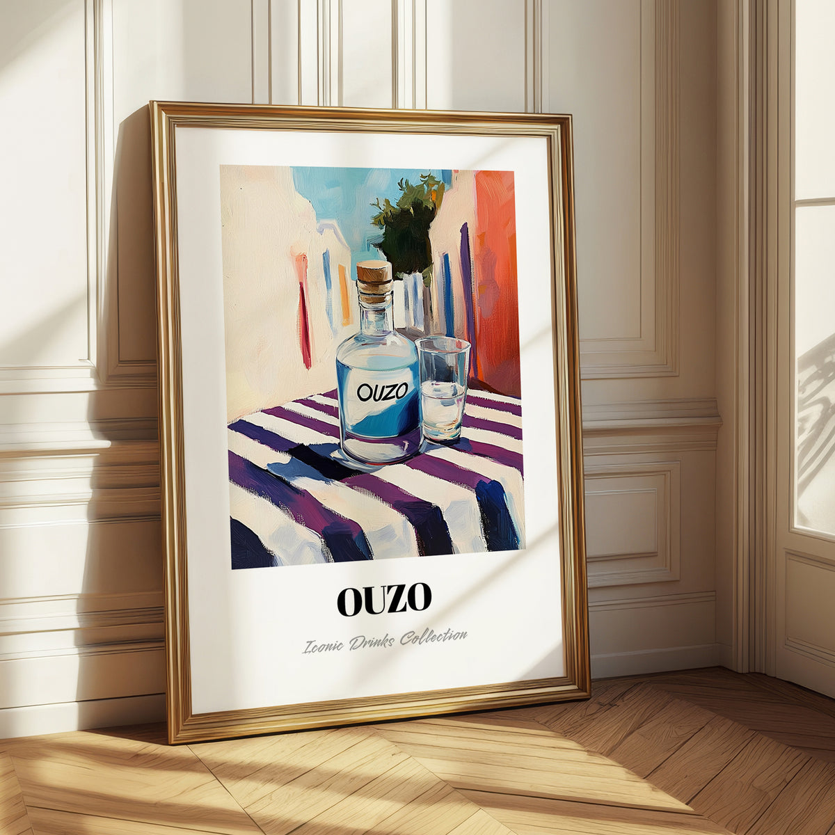 Ouzo – Greek Café on the Corner, Greek Spirit Print