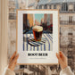 Root Beer – American Café on the Corner, American Beverage Print, styled in a charming Paris street view