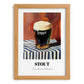 Stout – on Striped Tablecloth, English Beer Painting, set in oak frame
