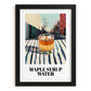 Maple Syrup Water – Canadian Urban Café Scene, Canadian Cocktail Illustration, in sleek black frame
