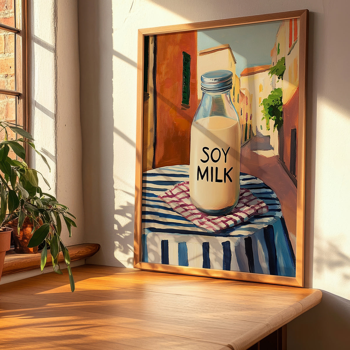 Soy Milk – Chinese Outdoor Café Scene, Chinese Spirit Wall Art, clean layout with no caption
