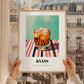 Kvass – on Striped Tablecloth, Polish Beverage Illustration, styled in a charming Paris street view