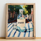 Jenever – Dutch Café on the Corner, Dutch Spirit Poster, no-text version framed in wood