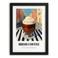 Irish Coffee – Irish Outdoor Café Scene, Irish Beverage Painting, in sleek black frame