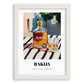 Rakija – Serbian Café on the Corner, Serbian Spirit Painting, placed in minimal white frame