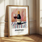 Pinotage – on Striped Tablecloth, South African Wine Illustration