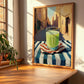 Sugarcane Juice – Egyptian Outdoor Café Scene, Egyptian Beverage Wall Decor, clean layout with no caption