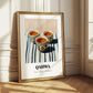 Qahwa – on Striped Tablecloth, Saudi Beverage Wall Decor