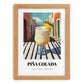 Piña Colada – Puerto Rican Urban Café Scene, Puerto Rican Spirit Wall Painting, set in oak frame
