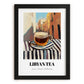 Libyan Tea – Libyan Outdoor Café Scene, Libyan Cocktail Wall Art, in sleek black frame