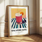 Singapore Sling – on Striped Tablecloth, Singaporean Cocktail Wall Poster