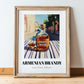 Armenian Brandy – Armenian Urban Café Scene, Armenian Tea Wall Decor, in wooden frame leaning on the floor