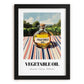 Vegetable Oil – Italian Hillside Café View, Food Shelf Still Life, in sleek black frame