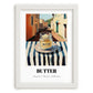 Butter – Italian Café on the Corner, Grocery Still Life, placed in minimal white frame