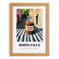 Hoisin Sauce – Italian Outdoor Café Scene, Larder Art, set in oak frame