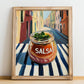 Salsa – Italian Outdoor Café Scene, Larder Still Life, no-text version framed in wood