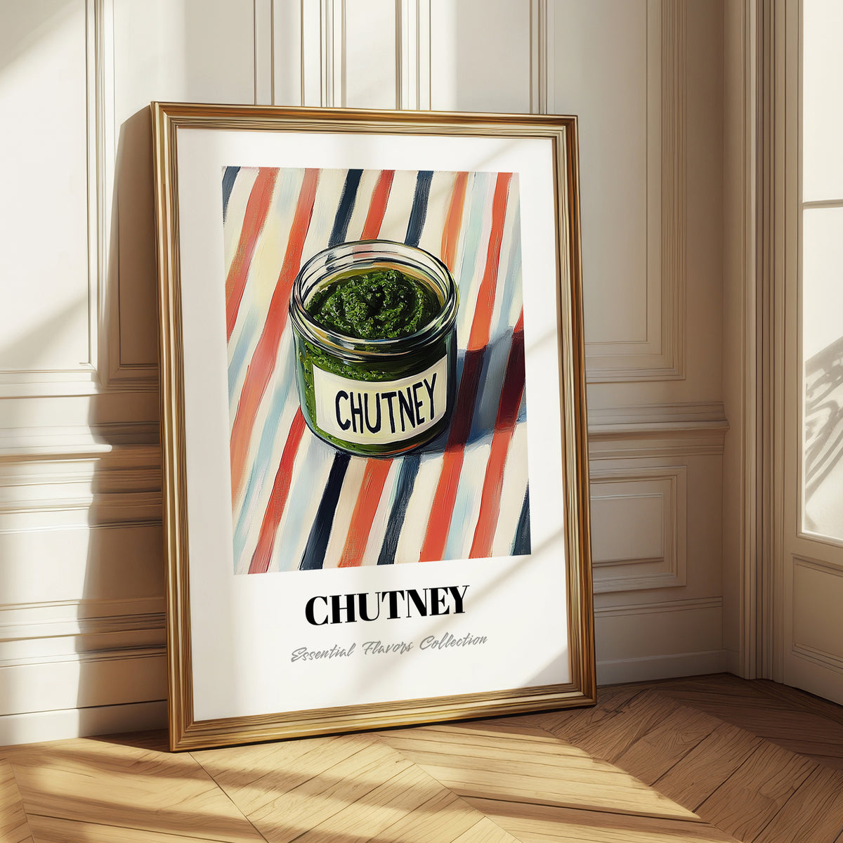Chutney – on Striped Tablecloth, Dry Goods Still Life