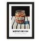Kidney Beans – on Striped Tablecloth, Shelf Stock Poster, in sleek black frame