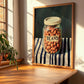 Beans – on Striped Tablecloth, Ingredients Corner Wall Decor, clean layout with no caption