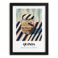 Quinoa – on Striped Tablecloth, Larder Still Life, in sleek black frame