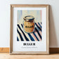 Bulgur – on Striped Tablecloth, Larder Wall Decor, in wooden frame leaning on the floor