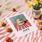 Flour – on Striped Tablecloth, Dough Poster, unframed on coastal sand