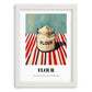 Flour – on Striped Tablecloth, Dough Poster, placed in minimal white frame