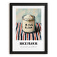 Rice Flour – on Striped Tablecloth, Dough Still Life, in sleek black frame