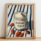 Almond Flour – on Striped Tablecloth, Dough Still Life, no-text version framed in wood