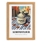Almond Flour – Italian Urban Café Scene, Dough Wall Art, set in oak frame