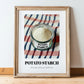 Potato Starch – on Striped Tablecloth, Sweetener Painting, in wooden frame leaning on the floor