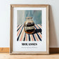 Molasses – on Striped Tablecloth, Sweetener Poster, in wooden frame leaning on the floor