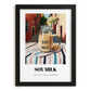 Soy Milk – Italian Café on the Corner, Dairy Print, in sleek black frame