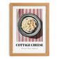 Cottage – on Striped Tablecloth, Cheese Wall Decor, set in oak frame