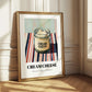 Cream – on Striped Tablecloth, Cheese Print