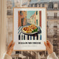 Halloumi – Italian Street Café Scene, Cheese Painting, styled in a charming Paris street view