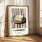 Camembert – on Striped Tablecloth, Cheese Painting