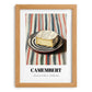 Camembert – on Striped Tablecloth, Cheese Painting, set in oak frame