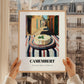 Camembert – Italian Outdoor Café Scene, Cheese Illustration, styled in a charming Paris street view