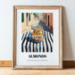 Almonds – Italian Café on the Corner, Nuts Wall Decor, in wooden frame leaning on the floor