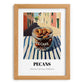 Pecans – Italian Street Café Scene, Nuts Wall Art, set in oak frame