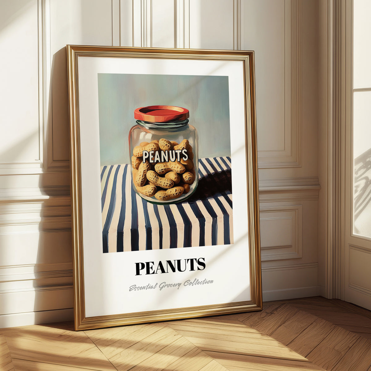 Peanuts – on Striped Tablecloth, Nuts Illustration