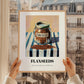 Flaxseeds – on Striped Tablecloth, Nuts Print, styled in a charming Paris street view