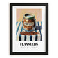 Flaxseeds – on Striped Tablecloth, Nuts Print, in sleek black frame